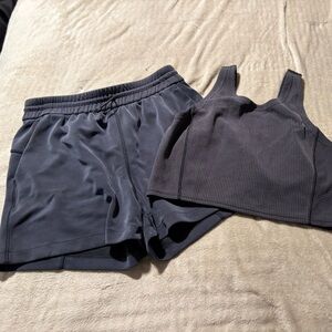 Black Athletic Shorts and Tank Set